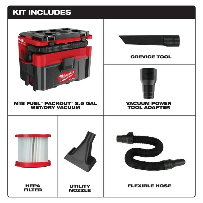 Milwaukee 0970-20 M18 FUEL PACKOUT 2.5-Gallon Wet/Dry HEPA Vacuum