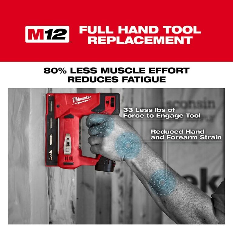 Milwaukee 2447-20 M12 3/8″ Crown Stapler, Tool Only