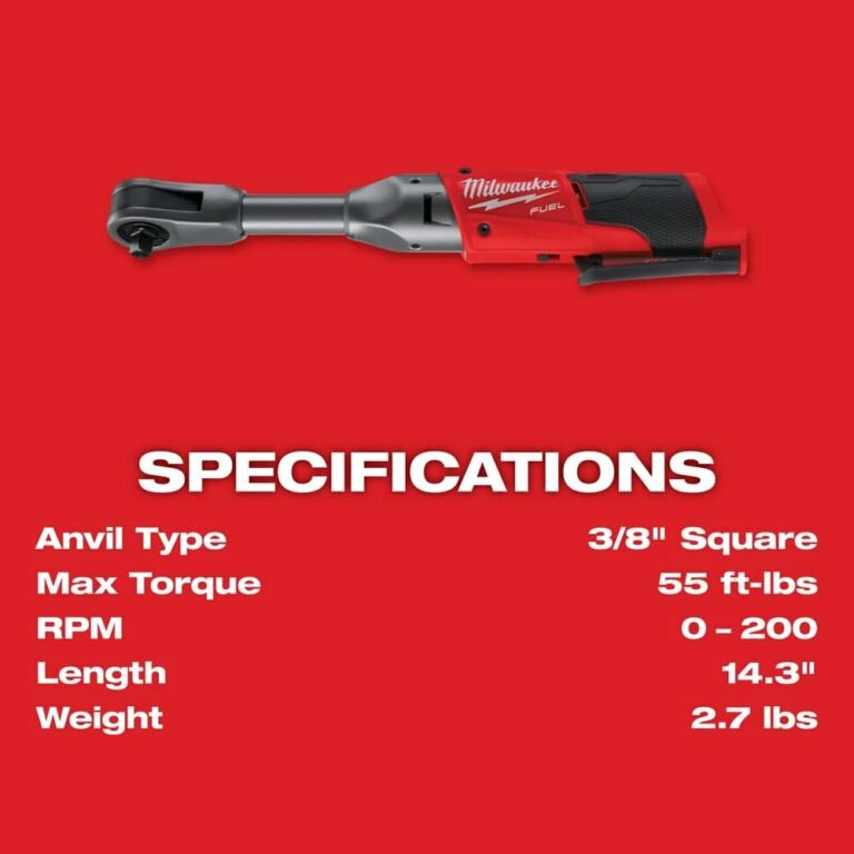 Milwaukee 2560-20 M12 FUEL 3/8″ Extended Reach Ratchet, Tool Only