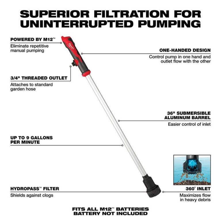 Milwaukee 2579-20 M12 Stick Transfer Pump 9GPM