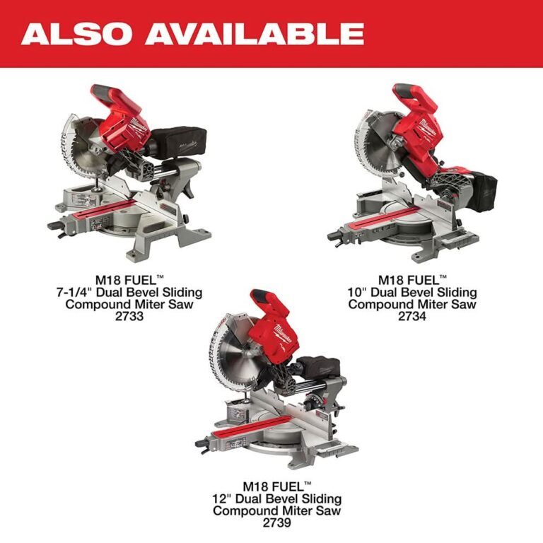 Milwaukee 2733-20 M18 Fuel 7-1/4 Dual Bevel Sliding Compound Miter Saw, Tool Only