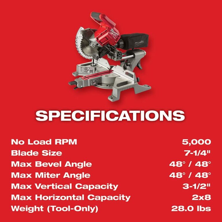 Milwaukee 2733-21 M18 FUEL 7-1/4 Dual Bevel Sliding Compound Miter Saw 5.0Ah Kit