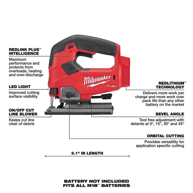 Milwaukee 2737-20 M18 Fuel D-Handle Jig Saw, Tool Only