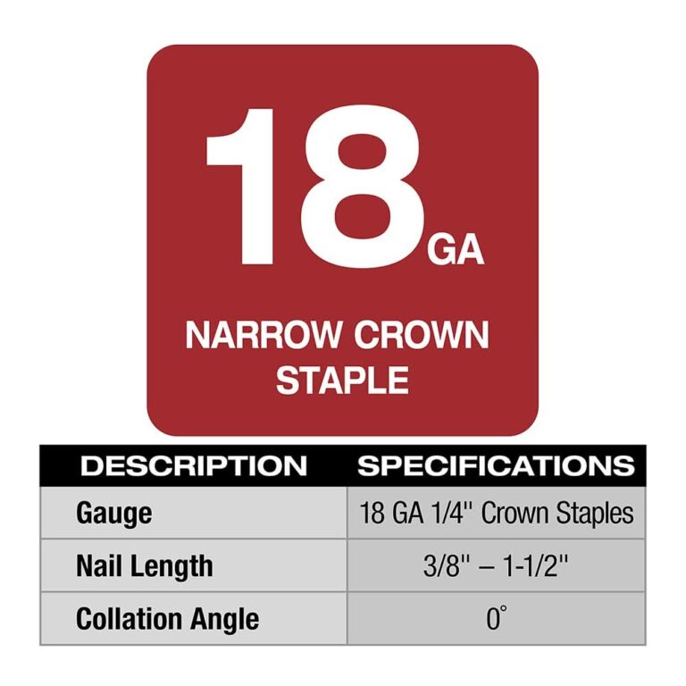 Milwaukee 2749-20 M18 FUEL 18-Gauge 1/4″ Narrow Crown Stapler, Tool Only