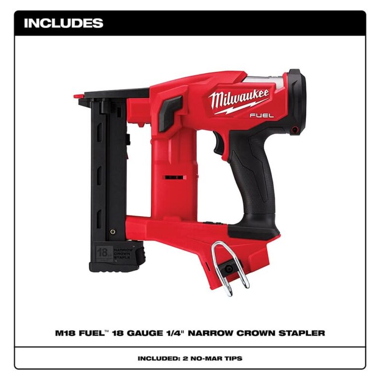 Milwaukee 2749-20 M18 FUEL 18-Gauge 1/4″ Narrow Crown Stapler, Tool Only
