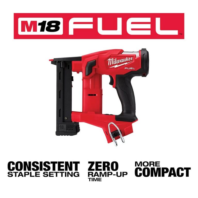 Milwaukee 2749-20 M18 FUEL 18-Gauge 1/4″ Narrow Crown Stapler, Tool Only