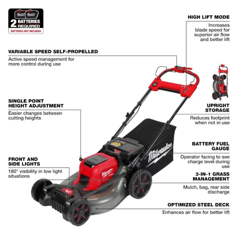 Milwaukee 2823-20 M18 FUEL 21″ Self-Propelled Dual Battery Mower, Batteries & Charger Sold Separately