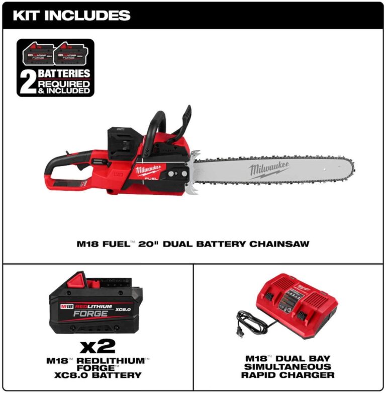 Milwaukee 2827-22 M18 FUEL 20 in. Dual Battery Chainsaw 8.0Ah Kit