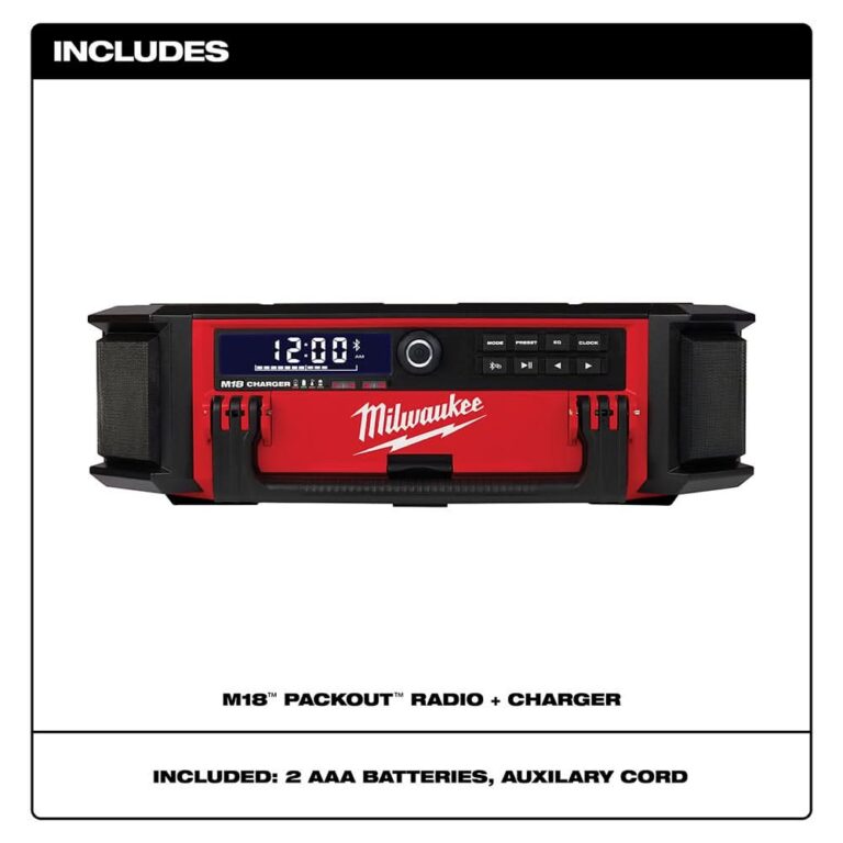 Milwaukee 2950-20 M18 PACKOUT 10-Speaker Bluetooth Jobsite Radio + Charger