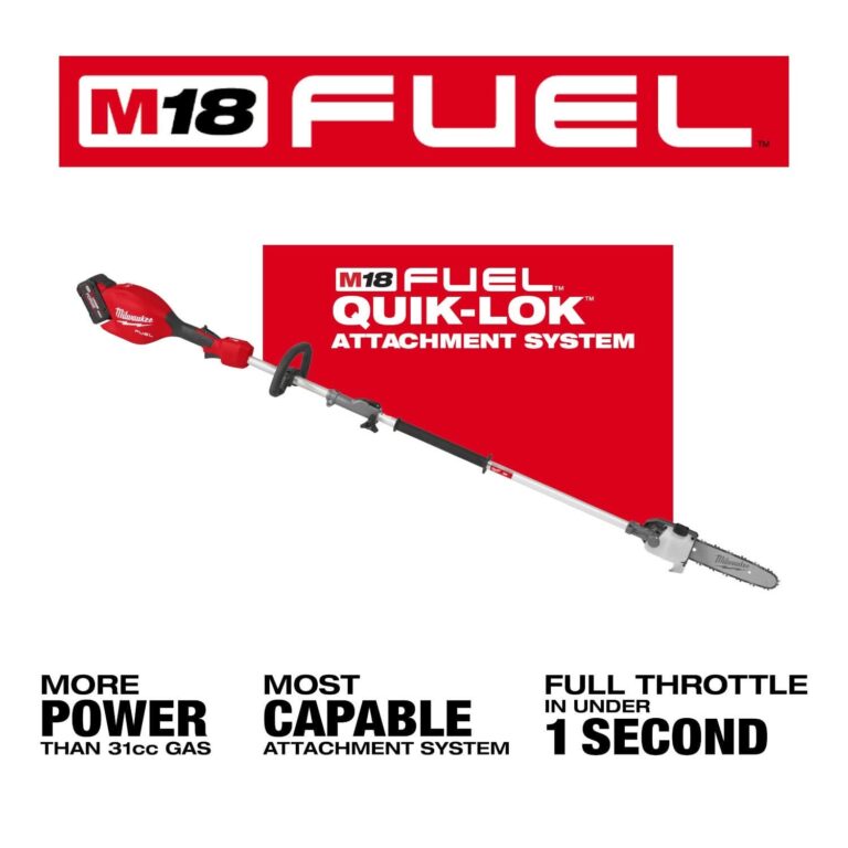 Milwaukee 3016-21PS M18 FUEL QUIK-LOK Power Head 8.0Ah Kit w/ Pole Saw Attachment