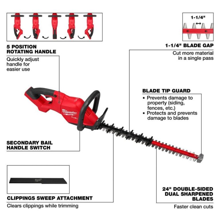 Milwaukee 3033-20 M18 FUEL 24″ Hedge Trimmer – Tool Only