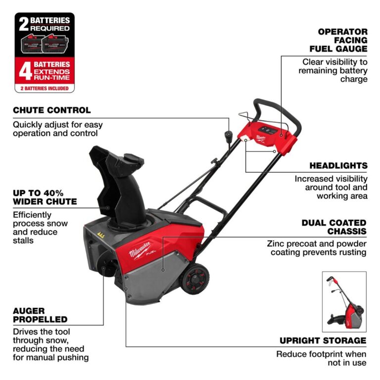 Milwaukee 3036-22HD M18 FUEL 21-in. Auger Propelled Dual Battery Single Stage Snow Blower 12.0Ah Kit