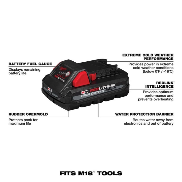 Milwaukee 48-11-1837 M18 REDLITHIUM HIGH OUTPUT CP 3.0Ah Batteries, 2-Pack