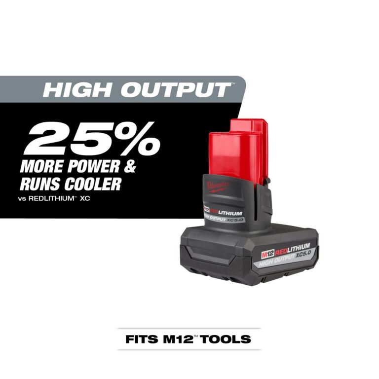Milwaukee 48-11-2450 M12 REDLITHIUM HIGH OUTPUT XC 5.0Ah Battery Pack (PROMO)