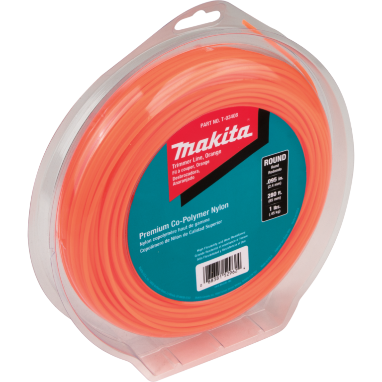 Makita T-03408 Round Trimmer Line, 0.095″Â, Orange, 280″, 1 lbs.