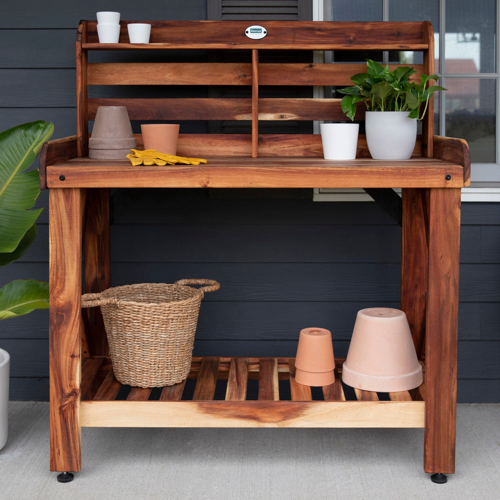 Potting Table / Bench / Serving Bar – Acacia Wood