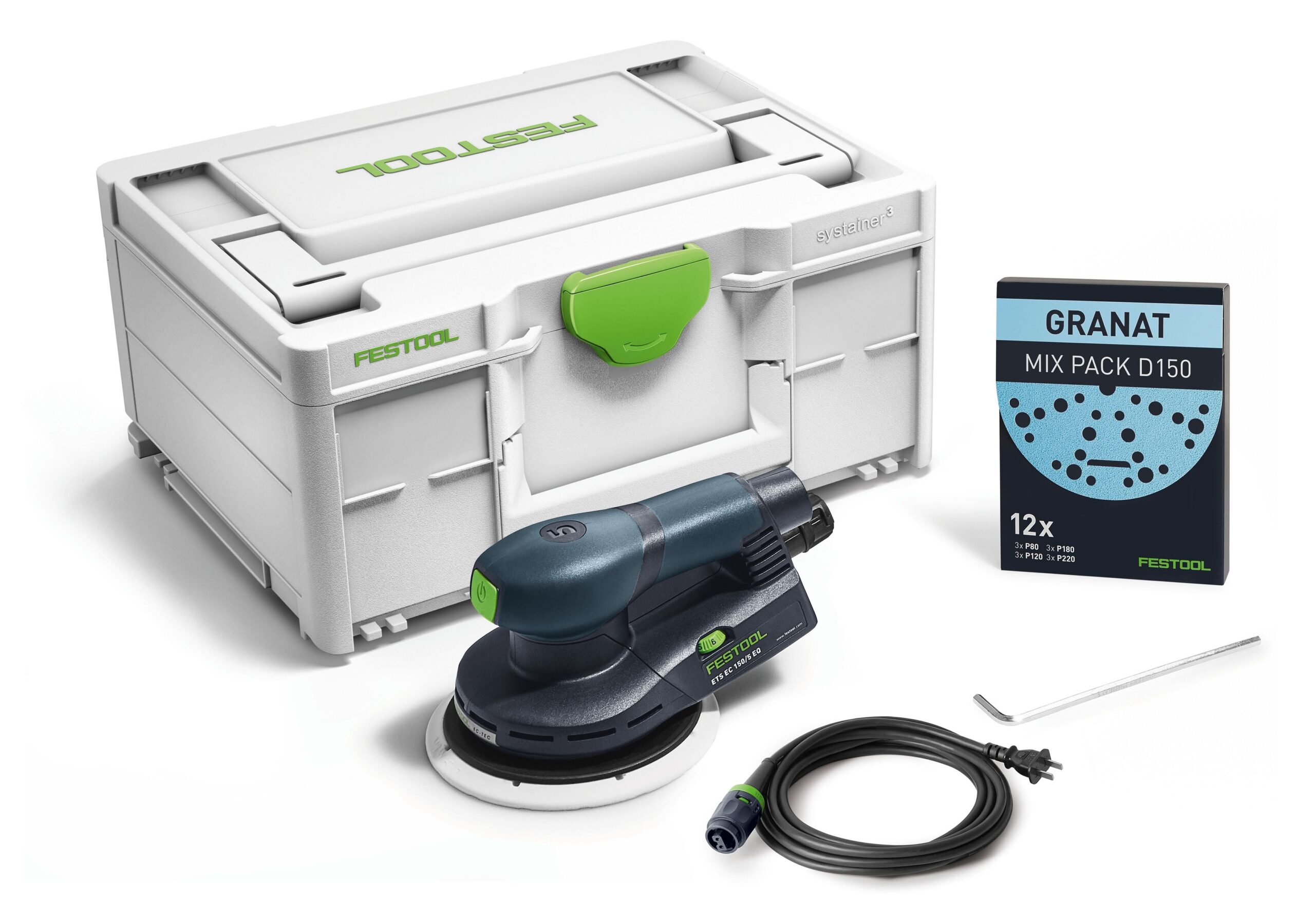Festool 576339 ETS EC 150/5 EQ 150mm (6″) Compact Brushless Finish Sander w/ Systainer3