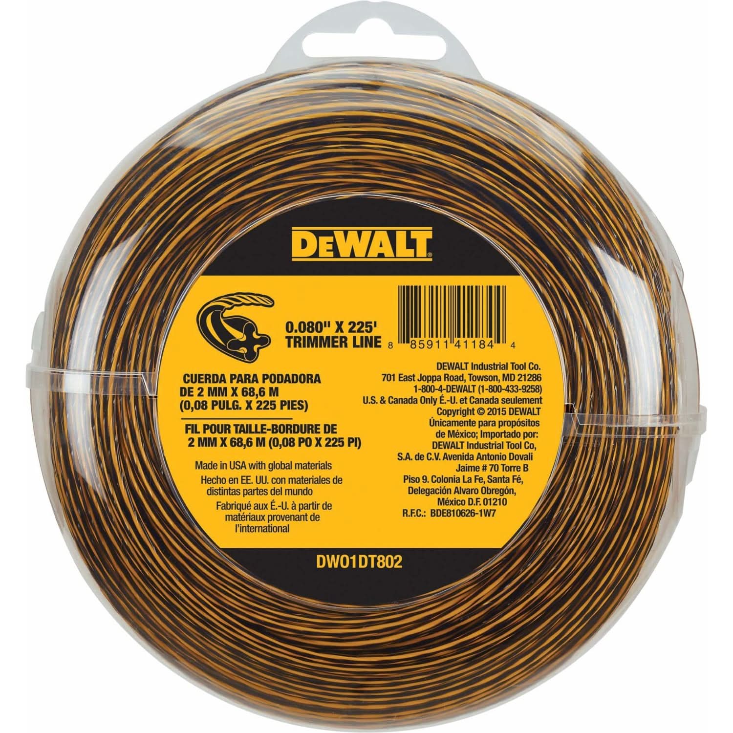 DeWalt DWO1DT802 Trimmer Line 0.080-inch x 225-foot