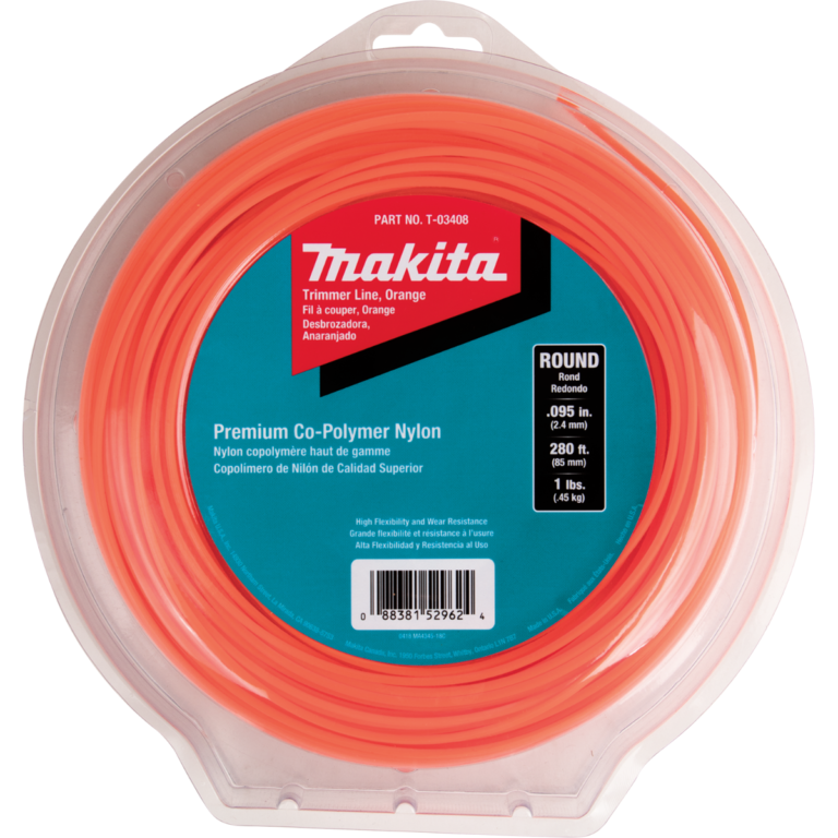 Makita T-03408 Round Trimmer Line, 0.095″Â, Orange, 280″, 1 lbs.