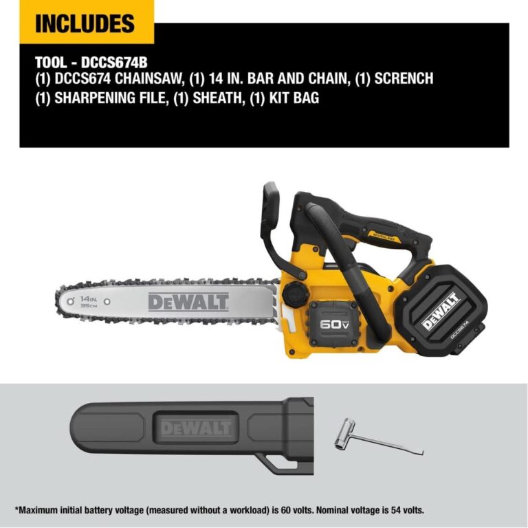 DeWalt DCCS674B FLEXVOLT 20V/60V MAX Brushless 14-in. Top Handle Chainsaw, Tool Only
