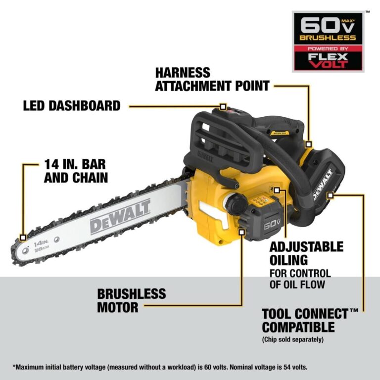 DeWalt DCCS674B FLEXVOLT 20V/60V MAX Brushless 14-in. Top Handle Chainsaw, Tool Only
