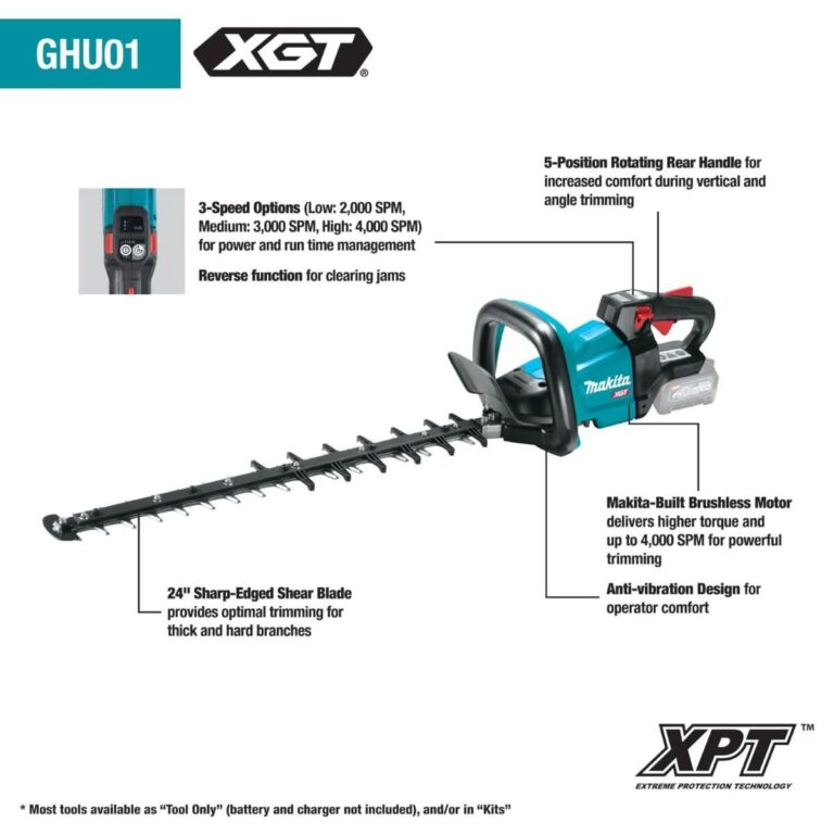 Makita GHU01Z 40V max XGT Brushless Cordless 24″ Rough Cut Hedge Trimmer, Tool Only