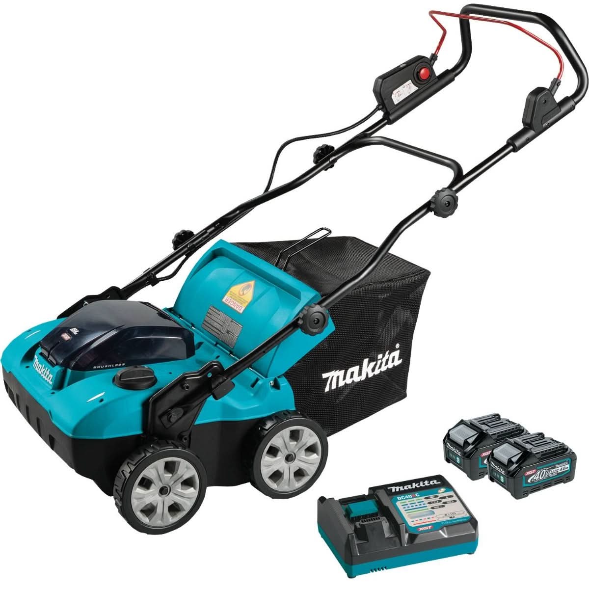 Makita GVU01SM 40V max XGT Brushless Cordless 15″ Dethatcher / Scarifier Kit (4.0Ah)