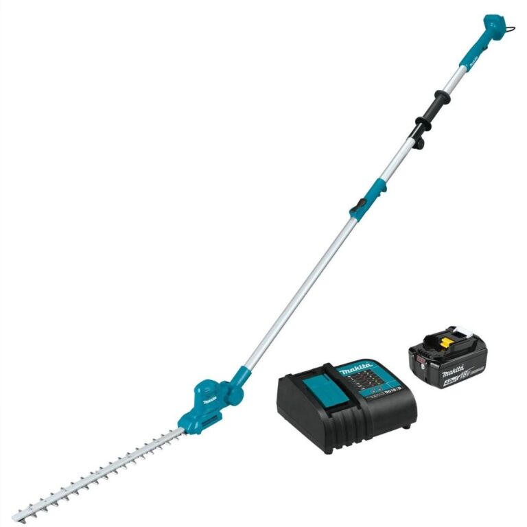 Makita XNU05SM1 18V LXT Lithium-Ion Cordless 18″ Telescoping Articulating Pole Hedge Trimmer Kit (4.0Ah)