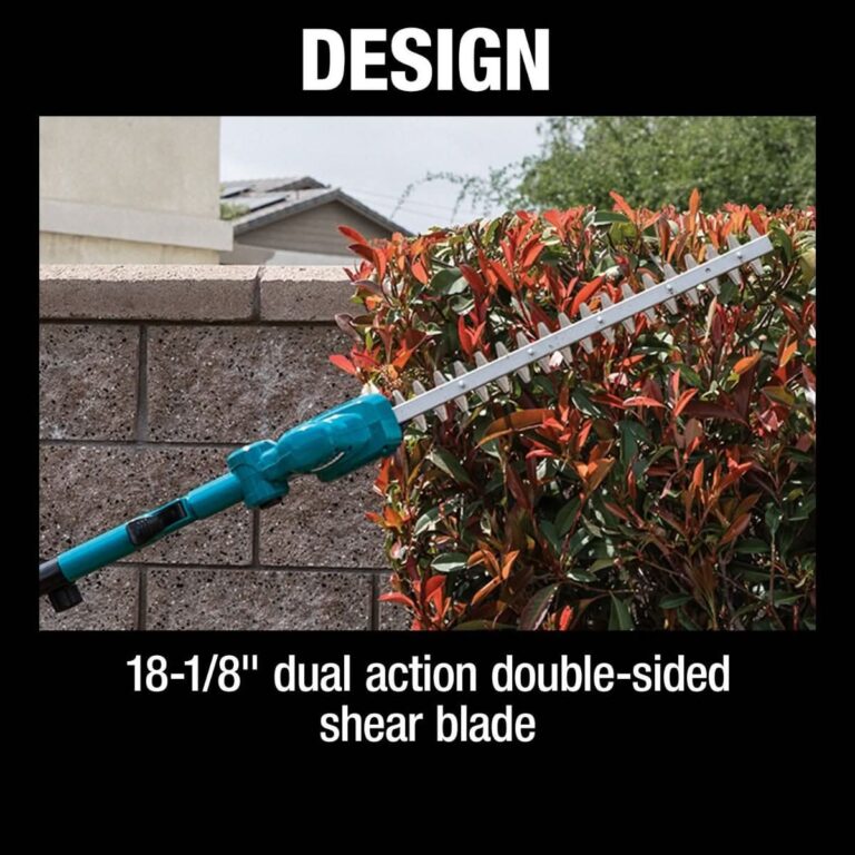 Makita XNU05Z 18V LXT Lithium-Ion Cordless 18″ Telescoping Articulating Pole Hedge Trimmer, Tool Only