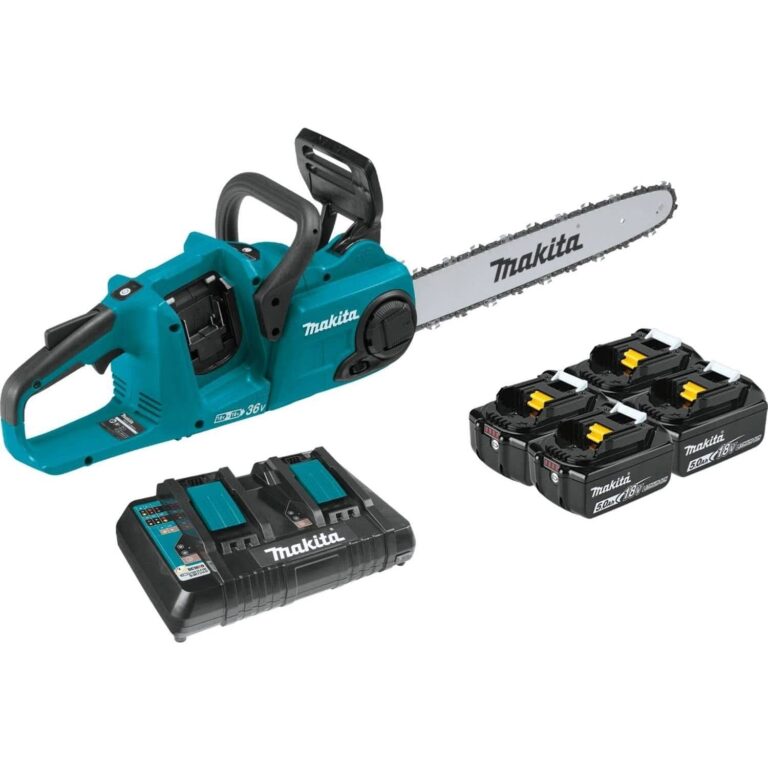 Makita XCU04PT1 18V X2 (36V) LXT Brushless Cordless 16″ Chain Saw 5.0Ah Kit w/ 4 Batteries