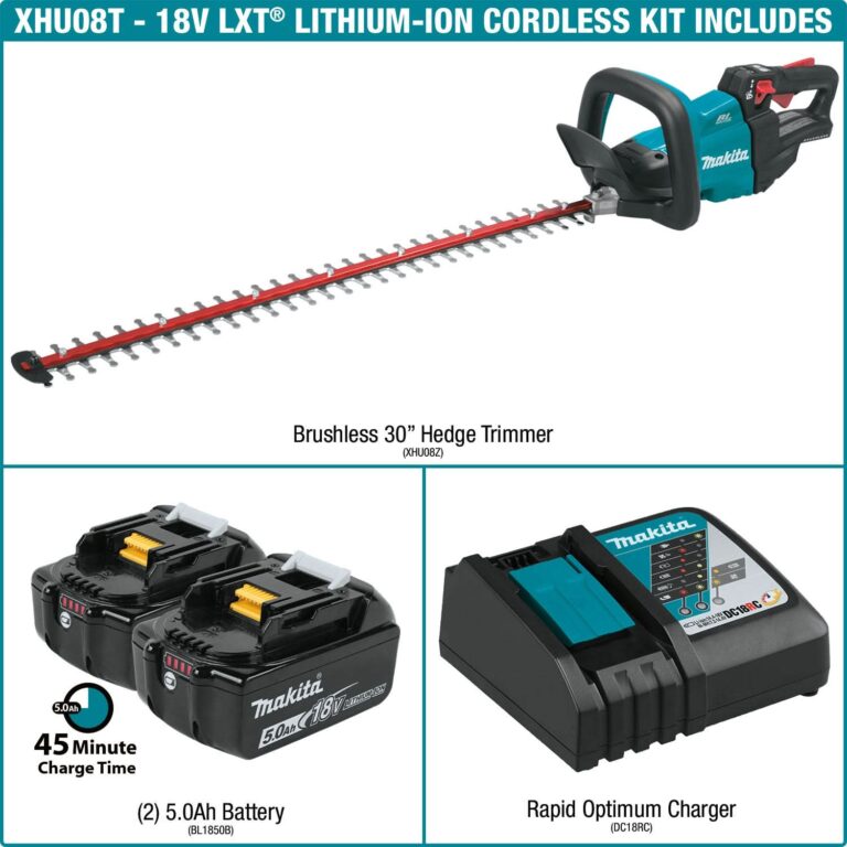Makita XHU08T 18V LXT Lithium-Ion Brushless Cordless 30″ Hedge Trimmer Kit (5.0Ah)